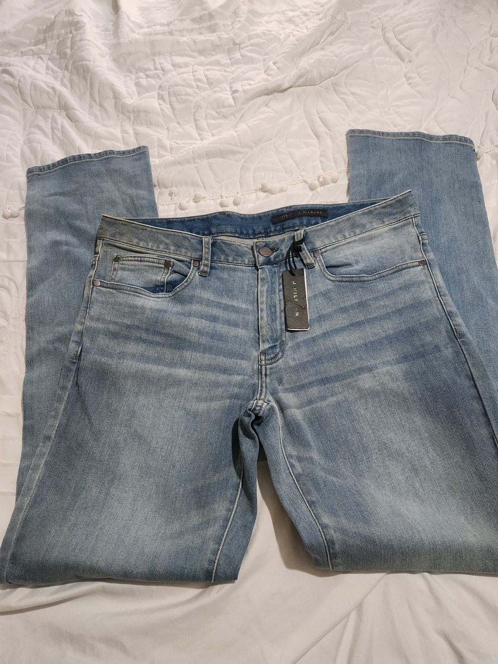 J. Hilburn Tailored Men's Slim Straight Pacific Light Wash Jeans